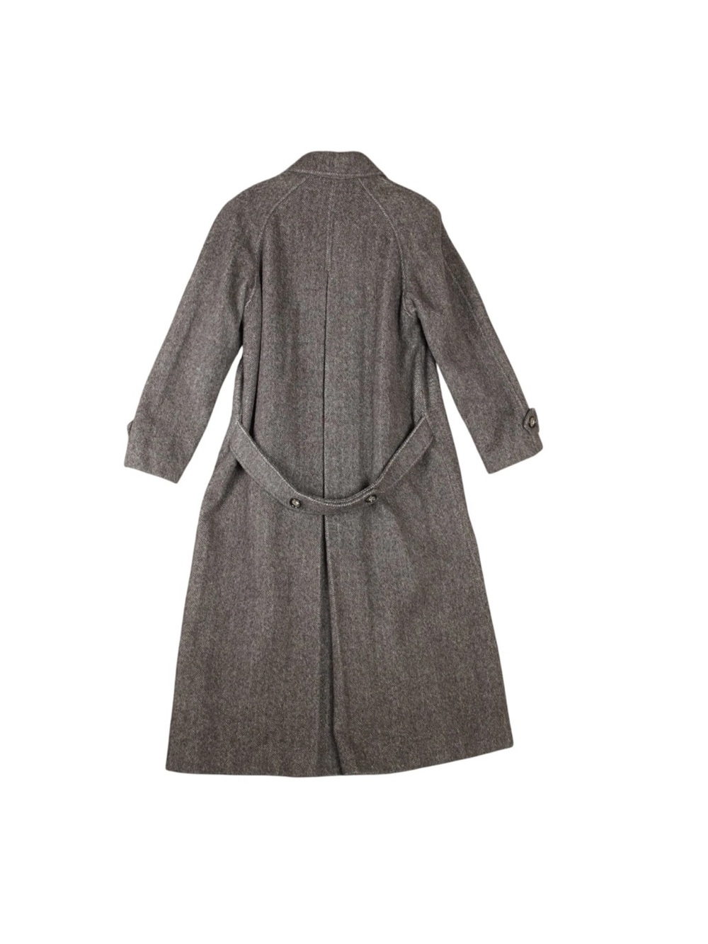 Vintage Regency Herringbone Wool Over Coat Womens SIze 6 Brown 90s Union Made - Picture 4 of 14